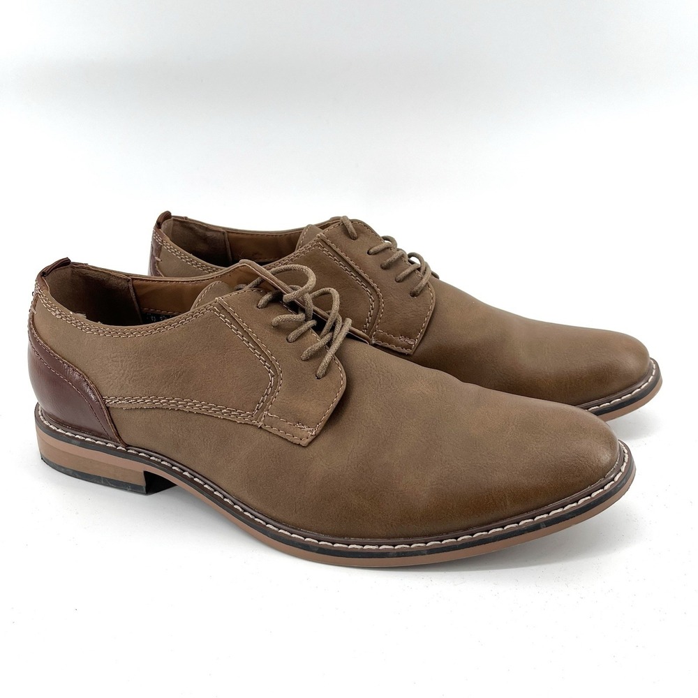 Steve Madden Men's M-allou Oxford Dress Shoes Size 10 Cognac Brown Ortholite
